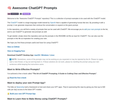 Awesome ChatGPT Prompts